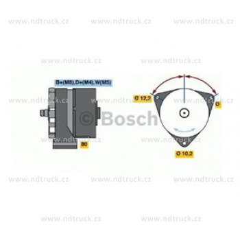 Alternátor DAF 28V 55Ah BOSCH, 0986041090