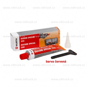 Tmel těsnící a lepící, na motor, GASKET SPECIÁL, 300st.C, WÜRTH, červený, 70ml, hmota, silikon, wurth, tuba, kartuš, barva červená, 0890321