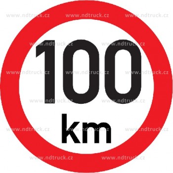 Označení rychlosti vozidla REFLEXNÍ 100km - samolepka/200mm