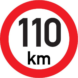 Označení rychlosti vozidla 110km - samolepka/200mm