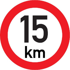 Označení rychlosti vozidla  15km - samolepka/200mm