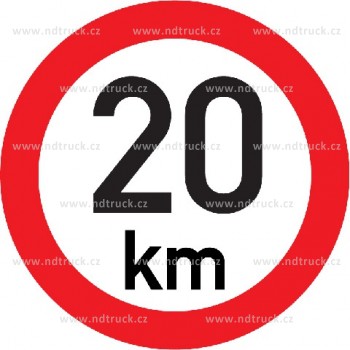 Označení rychlosti vozidla REFLEXNÍ  20km - samolepka/200mm