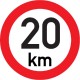 Označení rychlosti vozidla  20km - samolepka/200mm