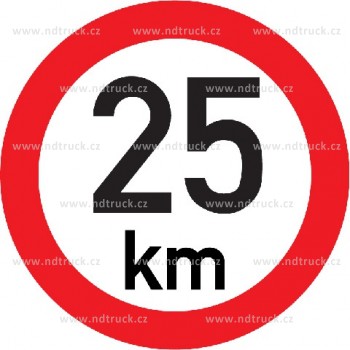 Označení rychlosti vozidla  25km - samolepka/200mm