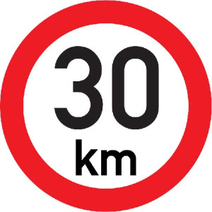 Označení rychlosti vozidla  30km - samolepka/200mm