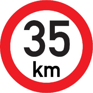 Označení rychlosti vozidla  35km - samolepka/200mm