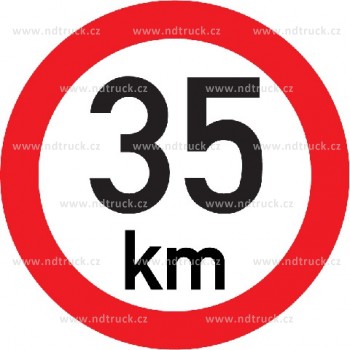 Označení rychlosti vozidla  35km - samolepka/200mm
