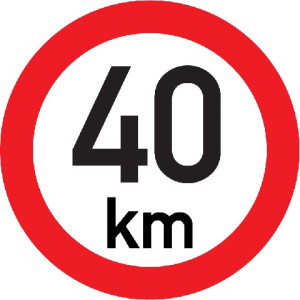 Označení rychlosti vozidla REFLEXNÍ  40km - samolepka/200mm