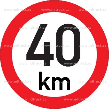 Označení rychlosti vozidla REFLEXNÍ  40km - samolepka/200mm