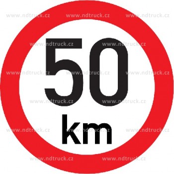 Označení rychlosti vozidla  50km - samolepka/200mm