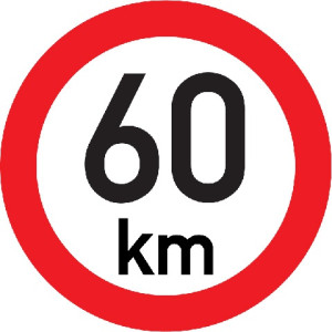 Označení rychlosti vozidla REFLEXNÍ  60km - samolepka/200mm