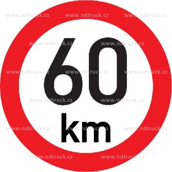 Označení rychlosti vozidla REFLEXNÍ  60km - samolepka/200mm