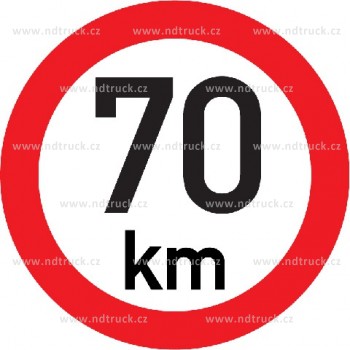 Označení rychlosti vozidla  70km - samolepka/200mm