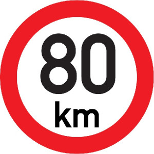 Označení rychlosti vozidla  80km - samolepka/200mm