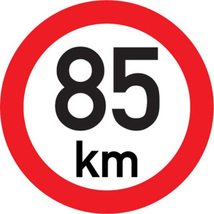 Označení rychlosti vozidla  85km - samolepka/200mm