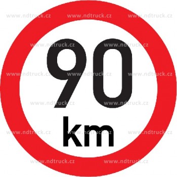 Označení rychlosti vozidla REFLEXNÍ  90km - samolepka/200mm