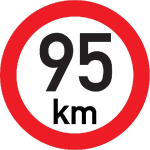 Označení rychlosti vozidla  95km - samolepka/200mm