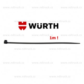 Pásek kabelový vázací 1000x12,5, 05022022, WURTH černý, 1m!