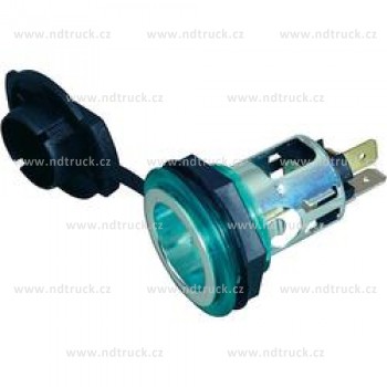 Zásuvka zapalovače, s krytkou, a maticí, 12-24V, 20A, GERMANY, 94350, 8JB008023-001, HERTH+BUSS