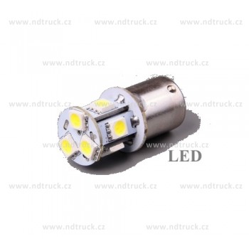 autožárovka, LED 12V-24V, 5W, BA15s čirá, 8x LED 5050