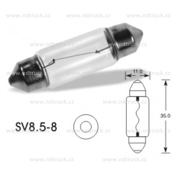 autožárovka, 5W, sufit. SV 8,5-8 11x36, 12V
