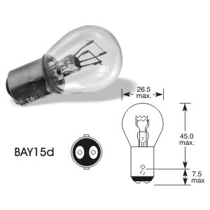 autožárovka 12V, 21-5W BaY15d, dvouvlákno, EL380