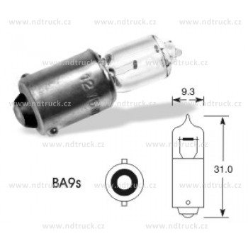 autožárovka 12V, 20W halogen Ba9s, EL433