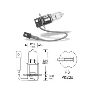 autožárovka, H3 55W Pk22s, 12V