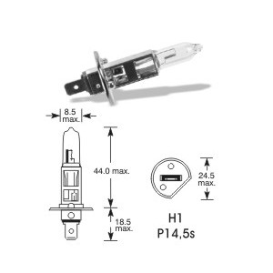 autožárovka, H1, 55W P14,5s, 12V