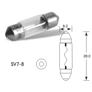 autožárovka, 5W, sufit. SV 8,5-8 8x28, 12V