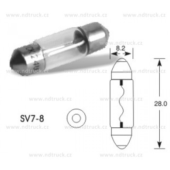 autožárovka, 5W, sufit. SV 8,5-8 8x28, 12V
