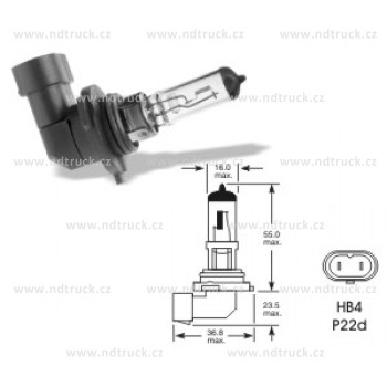 Autožárovka, HB4, 9006 51W P20d, 12V
