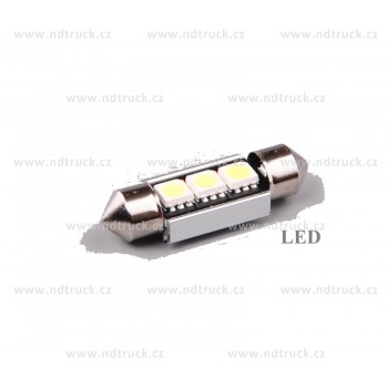 autožárovka, LED 12V, 10W SV 36mm 3x LED