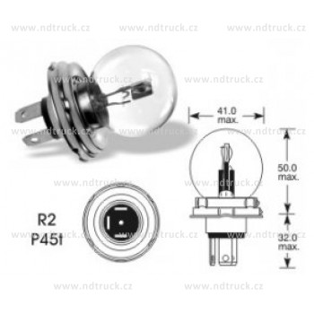 autožárovka 24V, 55-50W P45t-41, asymetrická