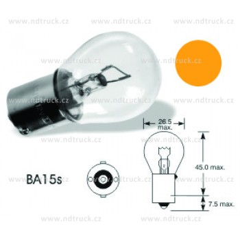 autožárovka 24V, 21W Ba15s oranžová