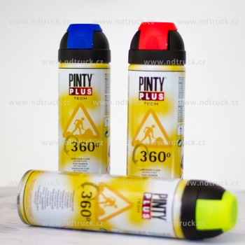 Barva značkovací sprej fluorescenční, modrý, PINTY PLUS TECH 500ml, 360°, T136, značkovací sprej