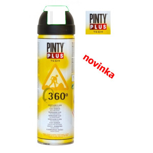 Barva značkovací sprej fluorescenční, bílý, PINTY PLUS TECH 500ml, 360°, T101, značkovací sprej