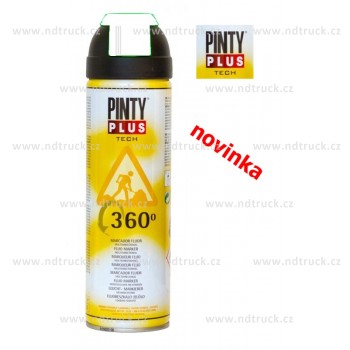 Barva značkovací sprej fluorescenční, bílý, PINTY PLUS TECH 500ml, 360°, T101, značkovací sprej