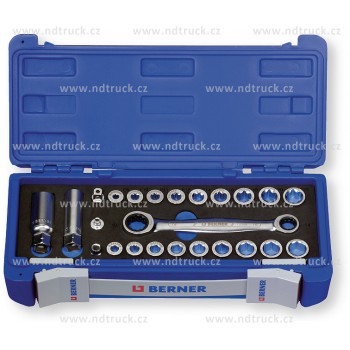 Sada ráčnových klíčů, BERNER, 24v1, HEX-TX, očkových, 111074