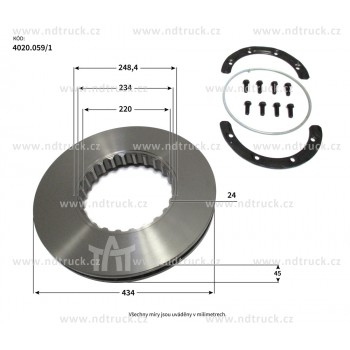 Brzdový kotouč VOLVO FH12, FHD chlazený, 85103803, TAT