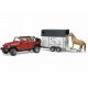 Auto, BRUDER, Jeep Wrangler, s přívěsem na přepravu koní a koněm, AKCE!, 2926 , autíčko, plastové, hračka