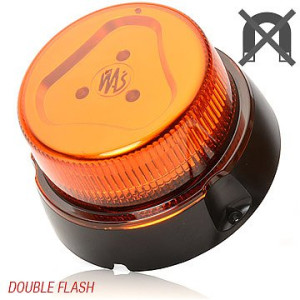 Maják W126, WAS, LED, zábleskový, 866.4D,12V/24V pevný na tři šrouby, oranž