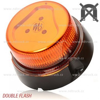 Maják W126, WAS, LED, zábleskový, 866.4D,12V/24V pevný na tři šrouby, oranž