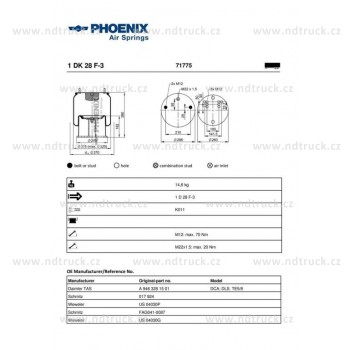 Měch vzduchový SCHMITZ MB, 1DK28F-3
