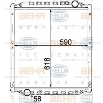 Chladič vody MAN, M2000, 590*618,2*58, INNI