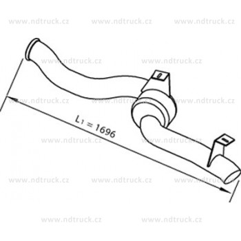Trubka výfuku DAF 105XF, náhrada, 1682921, 61.33, POLMOSTROW
