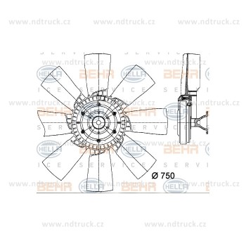Ventilátor chlazení SCANIA P,G,R,T HELLA 728
