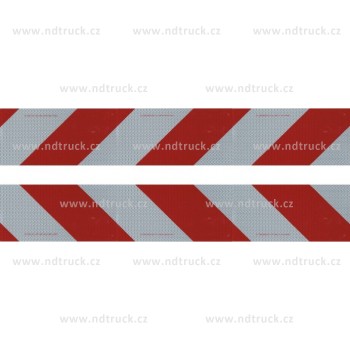 Tabule samolepka REFLEXNÍ ! červenobílá /kontejnér/ 141x705mm /samolepka/ 2ks