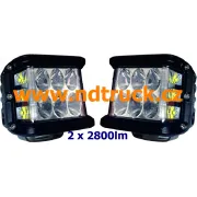 Sada světel LED pracovních s bočním přísvitem, STUEUL0061, 2x2800lm !