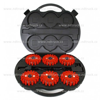 Svítilna výstražná LED / kolo / oranžová sada 6x Ks